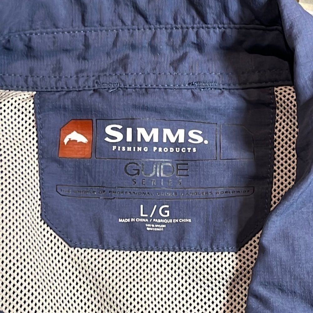 Simms fishing guide series long sleeve button blue shirt. - Picture 3 of 12